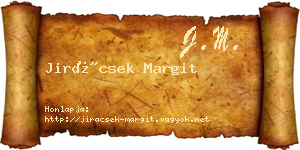 Jirácsek Margit névjegykártya
